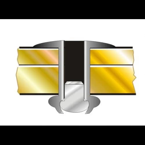 Заклепка Bralo вытяжная стальная широкий бортик 01230004010, 4х10x10 мм.