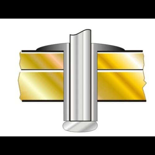 Заклепка Bralo вытяжная стальная широкий бортик 01230004010, 4х10x10 мм.