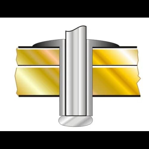 Заклепка Bralo вытяжная нержавеющая сталь широкий бортик А2 01310004016, 4х16x12 мм.