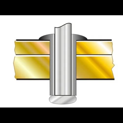 Заклепка Bralo вытяжная нержавеющая сталь стандартный бортик А2 01260003012, 3х12x6.2 мм.
