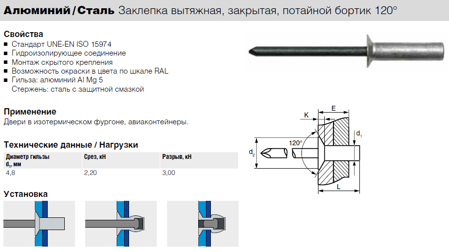 Чертеж заклепки вытяжной