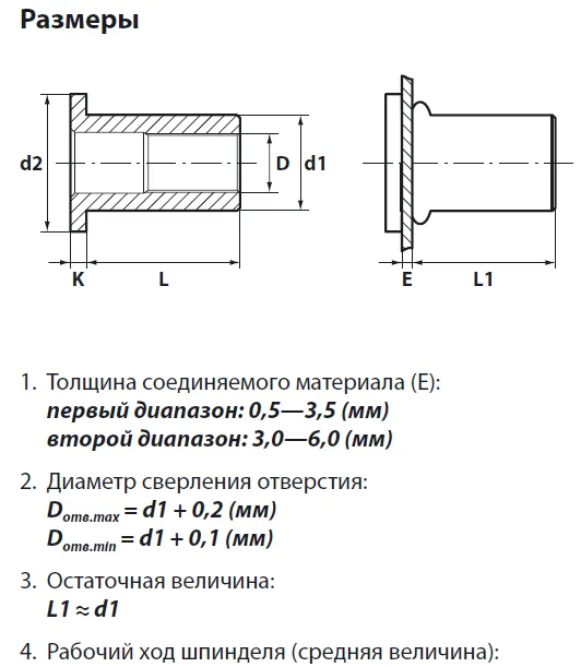 Заклепка Bralo сталь резьбовая уменьшенный бортик шестигранная, 7х14x7.7 мм.